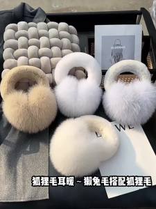 Girls Fox Fur Ear Coverings Scarf for Women Winter Warmth Fur Ear Protectors Cute Fur Ear Bags Windproof Cycling Earmuffs2026