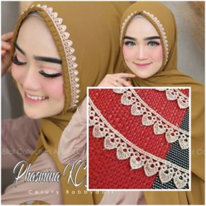 Renda 1 Roll Gyper Bordir Love Kipas untuk Pasmina / Renda Model T1000