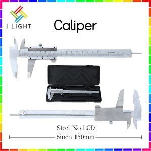 (Fast Delivery)6" 150mm Stainless Steel Manual Vernier Caliper With Case No LCD Steel Vernier Micrometer High Quality Professional Measuring Tool