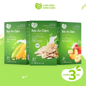 Combo 6 hộp bột ăn dặm Mămmy đầy đủ cho bé gồm bột sữa yến mạch sữa bắp non trái cây mùa hè cháo sườn heo thịt bò và gà hầm