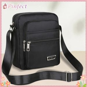 Male Shoulder Bag Large Capacity Oxford Pillow Crossbody Bag Waterproof Men Breathable Scratch with Zipper Daily Leisure