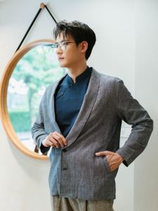 (JUN) Chane Blazer เสื้อเบลเซอร์ Indigo Pinpoint