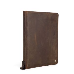 CONTACTS FAMILY Genuine Leather A4 Notebook Cover Storage iPad pro 11 with A4 Ring Binder Paper A4 Business Leather Portfolio