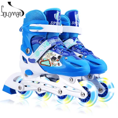 [Free ShipPing + One Year Warranty]BaiBo Adjustable Inline Skates Skates 4 wheel roller skates（Purple red blue pink）