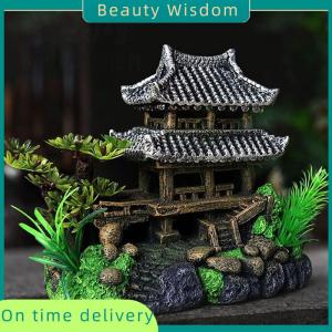 Beauty Wisdom Simulation Decoration Fish Tank Ornament Ornament Resin Aquarium Ornament Fish Tank Landscape House Model Aquarium Ornament