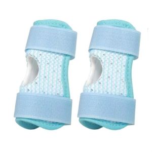 OUTOPEN 2 Pieces Adjustable Dog Joint Support Sleeves Open Center Secure Fastening Knee and Elbow Joint Protector Strong Support Soft Fabric Dog Leg Support Sleeves Outdoor