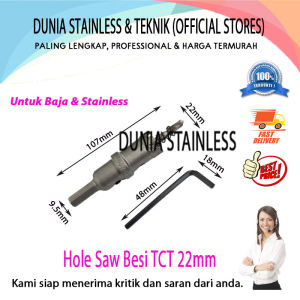 Hole Saw Besi TCT 22mm pembolong lubang