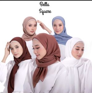 [ cod ] Bella Square 50 Warna Hijab Segiempat Pollycotton Premium Termurah