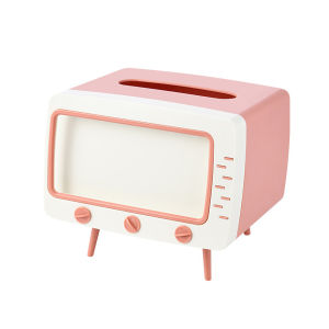 Multifunctional Tv Shape Tissue Box Desktop Mobile Creative Phone Holder Holder Mobile Phone