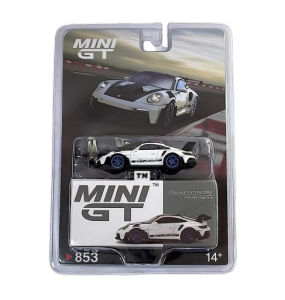 Mô Hình Xe Mini GT No. 853 Porsche 911 GT3 RS Weissach White-Blue Blister