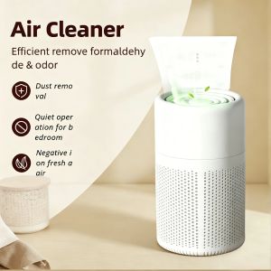 （SG)Portable Mini Air Purifier Negative Ion Air Cleaner Remove Formaldehyde Dust Odor Low Noise Desktop Air Purifier for Bedroom Office Car