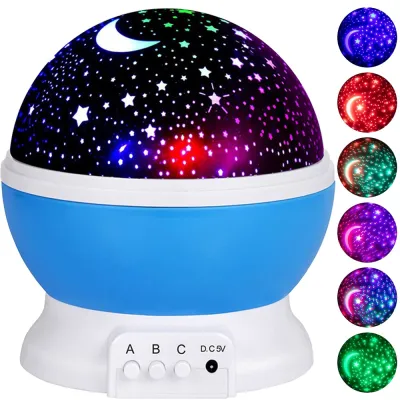 Đèn Ngủ Chiếu Bầu Trời Trăng Sao Vũ Trụ Xoay Tròn 360 Độ Đèn Trang Trí Phòng Lãng Mạn Cho Bé Có Nhiều Chế Độ