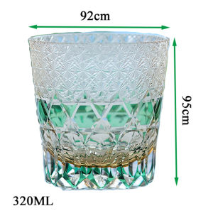 320 ml Edo Kiriko Handcrafted Multi-colored Fluorite Design Whisky Old Fashioned Glass With Gift Box