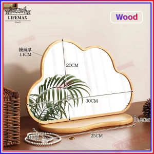 [SG Seller]Simple Solid Wood Cloud makeup mirror/Bedroom vanity mirror/Decorative mirror/French vintage vanity mirror