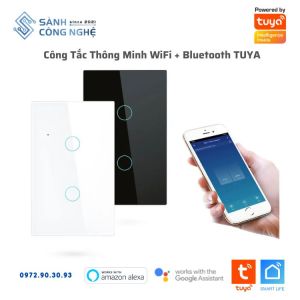 Công Tắc Cảm Ứng Thông Minh Tuya Phiên Bản Mới Mặt Kính Sang Trọng Kết Nối Wifi Điều Khiển Từ Xa Qua APP SmartLife