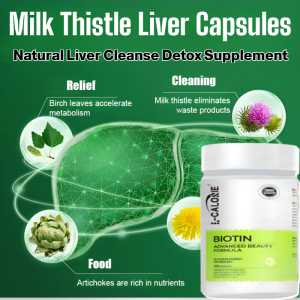 Milk Thistle Liver Capsules Natural Liver Cleanse Detox Supplement with Plant Extract for Liver Function Support