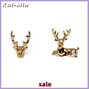 Kui-Min Hot Nai sừng tấm bức tượng Bắc Âu Giáng sinh Tuần lộc nghệ thuật bức tượng Cổ điển vàng thủ công mỹ nghệ trang trí bàn trang trí quà tặng