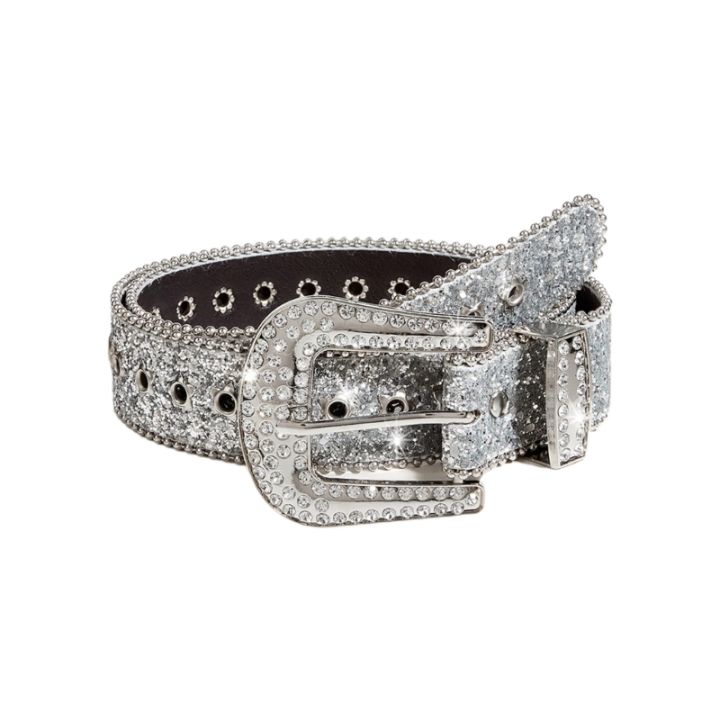 Goth Rhinestone Buckle Belts Woman Locomotive Full Sequins Waist Belts  Western Cowgirl Y2K Girls Belt for Jeans Men Lazada PH