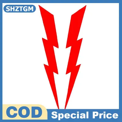 SHZTGM สติกเกอร์มอเตอร์ไซค์ลายสายฟ้า1คู่สติกเกอร์ติดรถยนต์ DIY หมวกกันน็อคโมโตะบังลมตัวถังรถด้านข้างตกแต่งภายนอก ภายในรถ