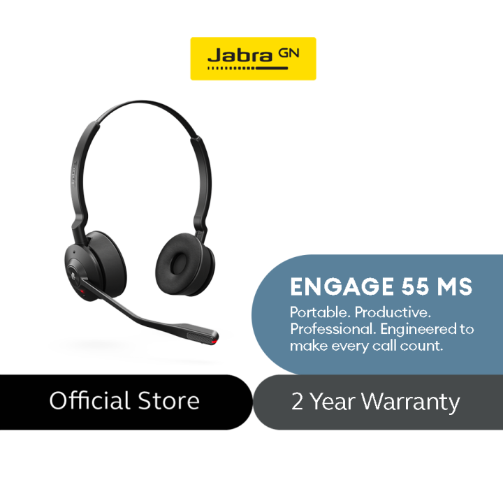 Jabra Engage 55 Stereo Wireless Headset with Link 400 USB A DECT