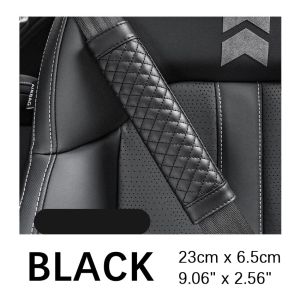 【Local Warehouse】Car Seat Belt PU Leather Safety Belt Shoulder Cover Breathable Protection Seat Belt Padding Pad Auto Interior Accessories Car Seat Belt Shoulder Pad Protection Cover Leather Embossed Soft Comfortable Seat Belt