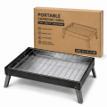 Panggangan Arang Portable Lipat BBQ Grill Stainless Steel - Alat Bakar Sate Ikan Daging Serbaguna Mini Outdoor Camping. 