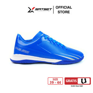 SATSET X Sepatu Futsal Pria Eagless Reborn In Black List White Stabilo Original