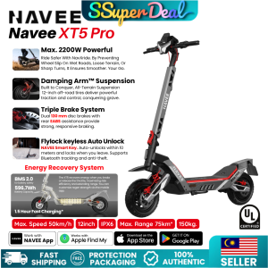 NAVEE XT5 Ultra Super Electric Scooter 2200w Dual Motor 50kmh Max Speed IPX6 Off Road BMS 2.0 UL Battery Eletrik Skuter