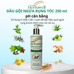 Dầu gội ngừa rụng tóc Herbawell pH cân bằng - Không Sulfate Không Silicones Không hương nhân tạo