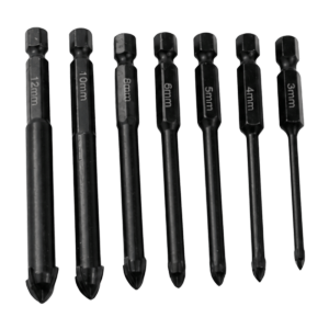 NALANILI Cross Tip Tile Drill Bit Hex Shank Four Edge Design Concrete Hole Cutter Sharp Cutting Hard Alloy Tip Four Cutting Edges Bit Tile Drilling