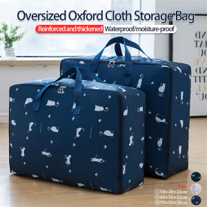 Large Capacity Quilt Storage Bag  Oxford Dustproof Waterproof Clothes Storage Bag Pillow Blankets Closet Storage Bag Clothing Quilt Finishing Bag