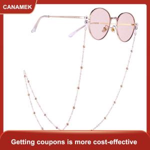 【CANAMEK 】 New Women Gold Eyeglass Chains Sunglasses Reading Beaded Eyewears Cord Neck Rope