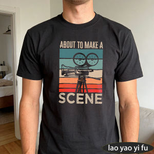 [Local Stock] HBESTY  ABOUT TO MAKE A SCENE Vintage Retro Film Camera Graphic Men Cotton Crew Neck Short Sleeve Film Fan Daily Versatile Outfit
