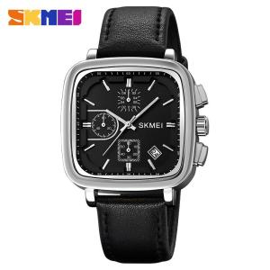 SKMEI 2182 Jam Tangan Pria Analog Chrono Tali Kulit Tahan air