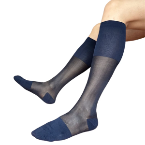 Mens Semi Opaque Dress Socks Thin Nylon Knee Length Long Stockings for Business Meetings and Formal Event Socks Hosiery