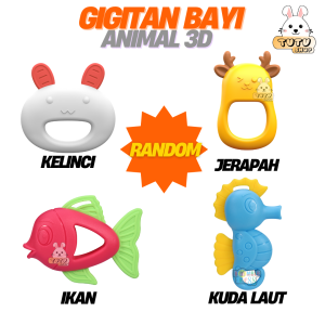 Mainan Bayi Teether / Gigitan 0 6 Bulan / Silicon BPA Free / Water Boiled Bisa di Sterilkan
