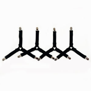 MRK 4pcs Slip-On Sheets Metal Sling Bed Sheet Clip Adjustable 3 Way Bed Mattress Grippers