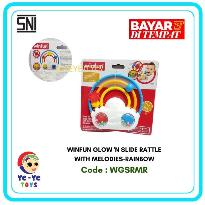 Mainan Bayi/Pegangan Bayi/Rattle/Winfun/Glow 'N Slide Rattle With