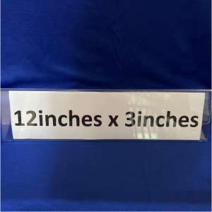 Clear Acrylic SLANT style [12" x 3"] Table Name Sign Holder 1pc Landscape One sided Display L-style