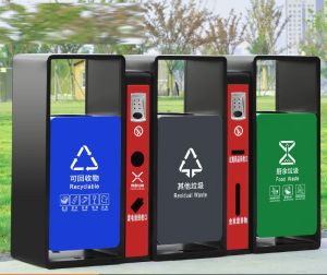 135*35*97cm Outdoor trash bin classification large capacity stainless steel galvanized sheet sanitation park factory wholesale trash can Klasifikasi tong sampah luar berkapasiti besar keluli tahan karat tergalvani lembaran sanitasi kilang tong sampah boro