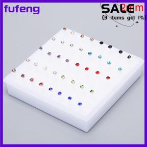 fufeng 10 cặp 20 cặp thiết lập Rhinestone pha lê Stud bông tai nhỏ Bông tai đồ trang sức