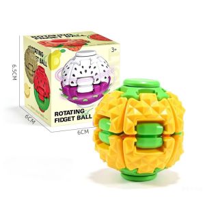 VMCTRD Stress Relief 3D Printed Ball Fruit Shape Antistress Press Rotate Ball Creative Desk Ornament Fidgets Ball Birthday