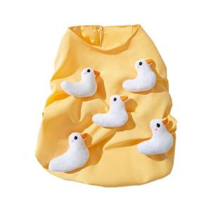 Dog Spring Yellow Vest for Dog Boy Girl Medium Dogs for Indoor and Outdoor Use Cartoon Clothes Outfit for Pet Dogs