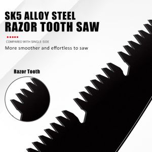 Hand Pruning Saw Folding Hand Saw Razor Tooth Saw with Non-slip Handle for Cutting Wood Camping Trimming Tree