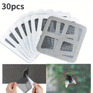 30 Pieces Window Screen Repair Patch Kit Self Adhesive Screen Door Repair Kit Replacement Screen Repair Tape For Quick Repair Of Tear Holes 3.94 X 3.94 Inches