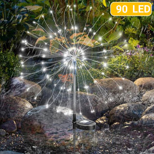 LED Solar Fairy Lights Christmas DIY String Lights Outdoor Waterproof 8 Modes Firework Lamps for Garden Christmas Tree