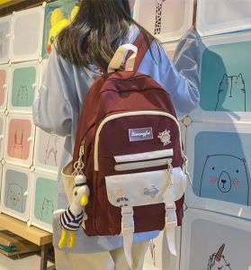 Tas Ransel Sekolah Wanita Siswa Smp Sma Back pack Remaja Perempuan Korea Kombinasi Warna Gendong Punggung Belakang Cewek Dewasa Kapasitas Besar Muat Laptop Buku Cetak Terbaru 2024 Berkualitas Belanja Aman Dirumah aja!