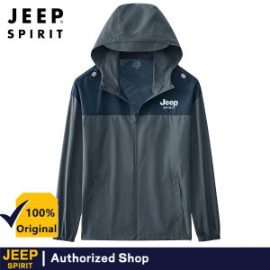 JEEP SPIRIT Spring/Summer Combination Color Lightweight Mens Jacket Windproof Street Clothing Thin Coat Outdoor Sports Loose Sunscreen Clothing