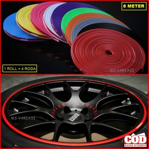List Pelindung Velg Mobil Warna KUNING Bahan Karet Panjang 8 Meter Termasuk Double Tape MSV