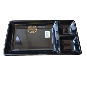 Piring Sekat 3 Persegi 9" Horeka Porcelain Melamine - Golden Dragin PC2009